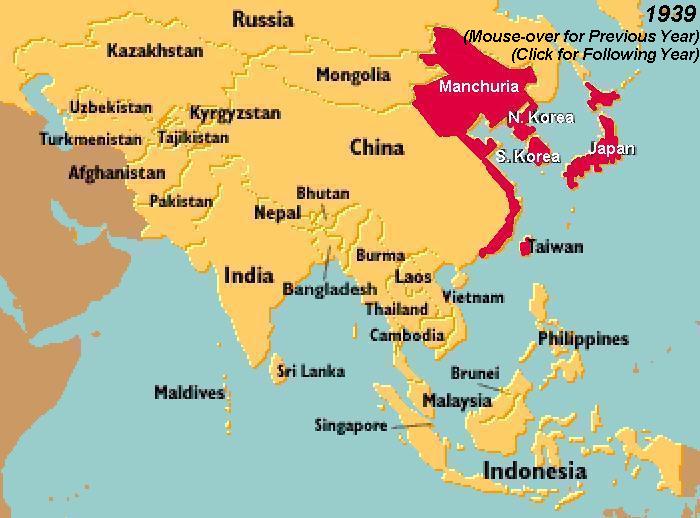 world war 2 map of asia. Current Area is : Asia